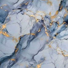 Pannello PVC 214 effetto marmo grigio blu con venature oro 280x120 cm