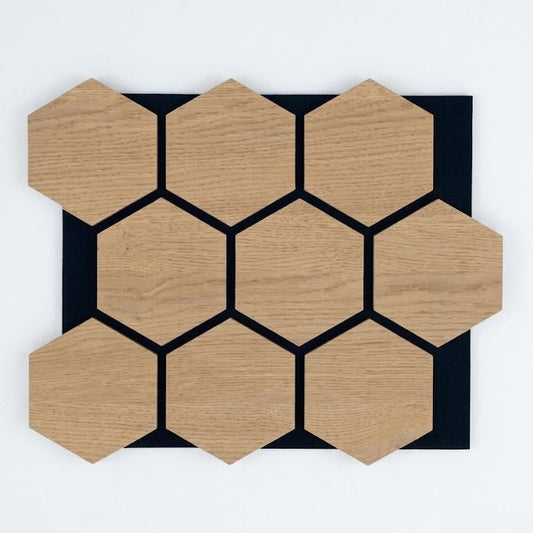 Pannello Fonoassorbente Esagonale Rovere Naturale 65×80 cm