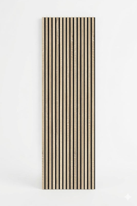 Pannello Fonoassorbente a Listelli Rovere Bianco 60×275 cm